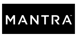 MANTRA logo in white on black background