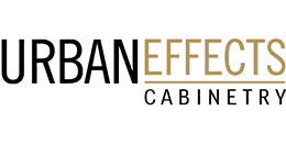 Urban Effects Cabinetry logo in black and gold